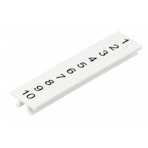 Маркировка для клемм (полоска) M1.008.0103.5, Маркировочные шильдики, для клемм сечением 1,5 мм.кв., WKF 1.5, верхняя, 10 шильдиков, нанесенные символы: 1...10, с горизонтальным расположением, размер шильдика: 4 x 10,5 мм, цвет: белый