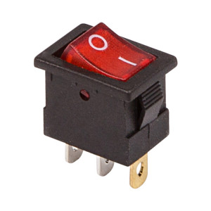Выключатель клавишный 12В 15А (3с) ON-OFF красн. с подсветкой Mini (RWB-206-1; SC-768) 36-2170