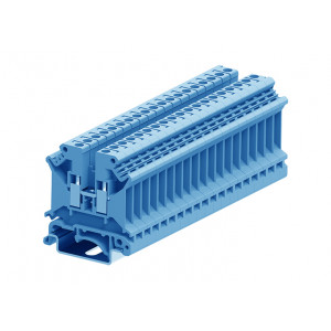Проходная клемма 305902, Проходная клемма, тип фиксации провода: винтовой, номинальное сечение: 4 мм кв., 32A, 800V, ширина: 6,1 мм, цвет: синий, тип монтажа: DIN35
