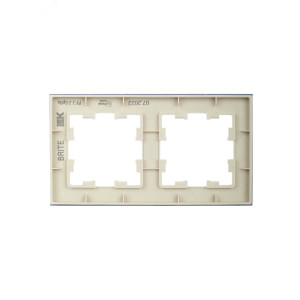 Рамка 2-м BRITE РУ-2-2-БрВа стекло ванильн. BR-M22-G-K10