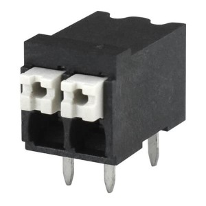 TBLH10-350-02BK, Фиксированные клеммные колодки Terminal block, screwless, High Temp, 3.5, Horizontal, 2, Black w Gray Button