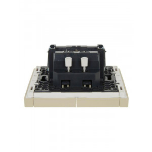 FORTE&PIANO Выключатель 2-клавишный с индикацией 10А FP406 ваниль IEK FP-V20-1-10-1-K10