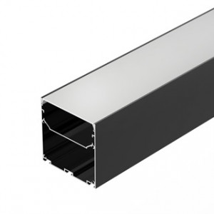 Профиль LINE-S-7575-3000 BLACK 041857, Алюминиевый профиль для светодиодных лент и линеек. Цвет - чёрный RAL9005 (порошковая окраска). Габаритные размеры (LхWхH): 3000x75x75 мм. Ширина площадки для ленты 50 мм. Отсек для БП 72,5х33,3 мм.