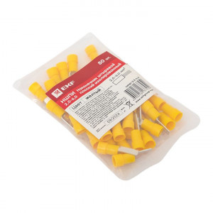 Наконечник штыревой плоский изолированный НШПИ 2.5-6.0 (уп 50шт) PROxima nshpi-2.5-6.0