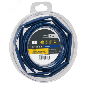 Трубка термоусадочная ТТУ нг-LS 4/2 син. (уп.2м) UDR12-004-002-002-K07-T