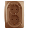12-2106-14 Розетка 2X2P+E Schuko, 16A-250В, IP20, 2, медь (10/100/1600) Б0031236