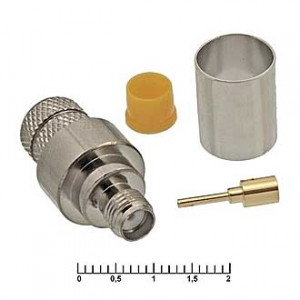 SMA-C213F, Разъём высокочастотный, гнездо SMA обжим на кабель RG213