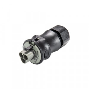 Вилочный разъем на кабель RST25I3S S1 ZR2 V BG03, Вилочный разъем на кабель диаметром 10-14 мм, 3 полюса, тип фиксации провода: винтовой,номинальные характеристики: 250/400V, 25A, цвет корпуса: черный, цвет контактной вставки: серый, серия RST Classic