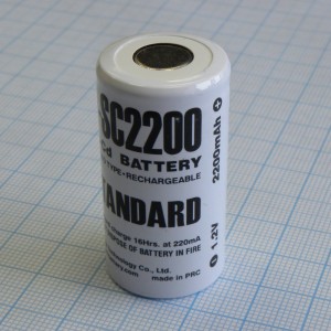 Аккумулятор 23х43мм D-SC2200 STANDARD, Аккумулятор никель-кадмиевый (Ni-Cd)