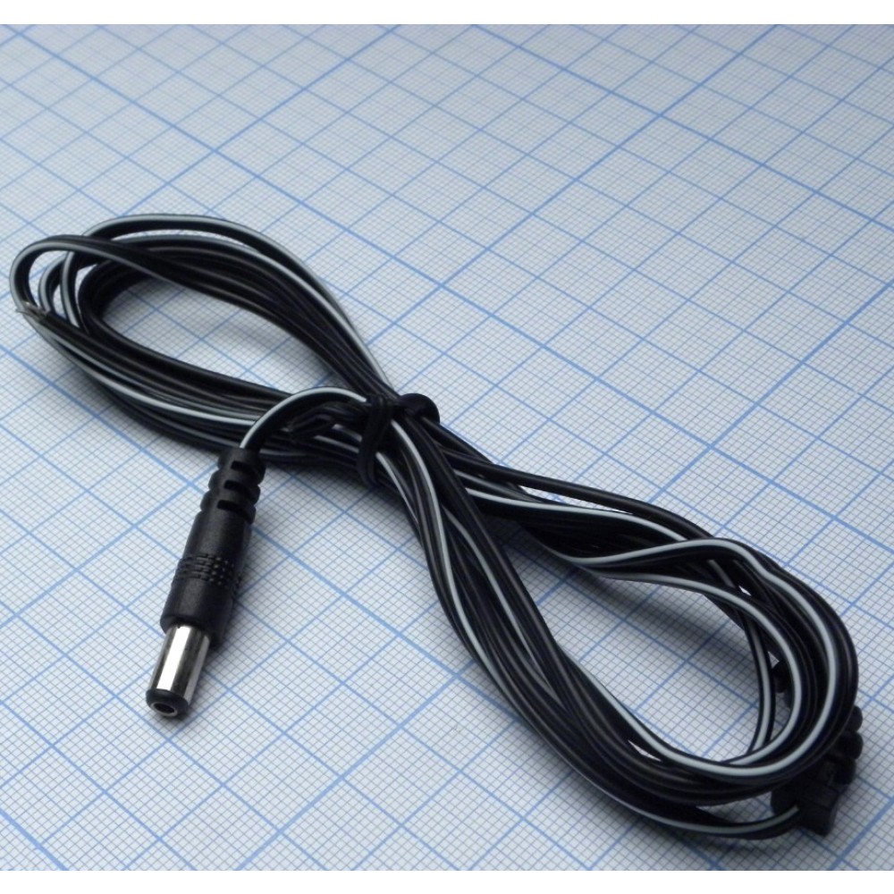 Изображение товара штекер 5.5*2.5 прямой с шнуром 1.8М