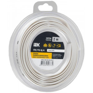 Трубка термоусадочная ТТУ нг-LS 8/4 бел. (уп.2м) UDR12-008-004-002-K01-T