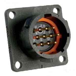 UTS012D10P, Стандартный цилиндрический соединитель 10P SQ FLANGE PIN RECEPTACLE SIZE 12D
