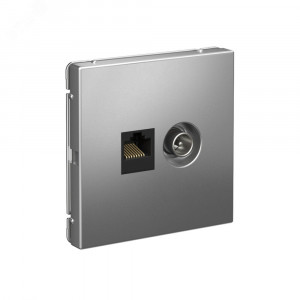 ARTGALLERY розетка двойная ТВ + компьютерная RJ45, кат. 5Е, сталь GAL000989