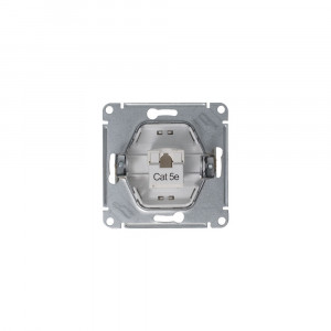 Розетка компьютерная 1-м Glossa RJ45 кат.5E механизм платина SE GSL001281K