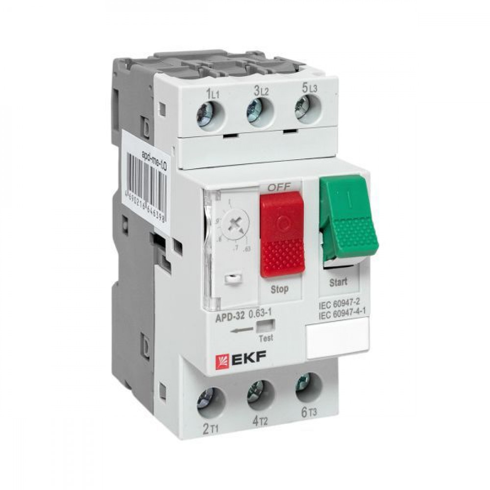 Изображение товара Автомат пуска двигателя АПД-32 0,63-1,0А EKF apd-me-1.0 для автоматического запуска электродвигател