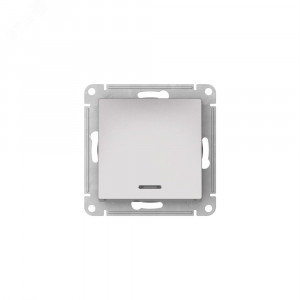 ATLASDESIGN 1-клавишный ВЫКЛЮЧАТЕЛЬ с подсветкой ,сх.1а, 10АХ, быстрозажимные клеммы,АЛЮМИНИЙ ATN000313S