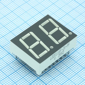 LDD5116F-20-PF, 2-х разрядный индикатор 14,22мм/красный/640нм/8-24мкд