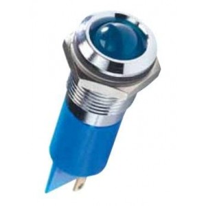 Q14P1CXXG06E, Светодиодные панельные индикаторы Green LED 6VDC 14mm SLDR LUG IP67