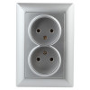 4-204-03 Розетка 2х2P, 16А-250В, СУ, Solo, алюминий (10/100/1500) Б0043328