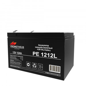 PE1212L, Аккумулятор свинцово-кислотный 12V 12Ah, размер 151х98х95мм, плоская клемма 6.3мм, срок службы 10 лет