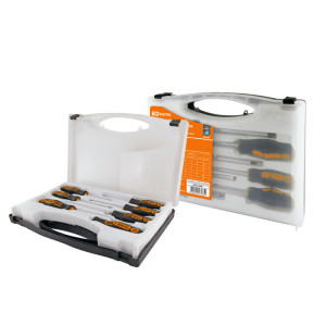 Набор отверток 7 шт.: SL3х75;5х100;6х125;8х150, PH:0х75;PH1х100;PH2х125 (чемодан), CR-V "Алмаз" SQ1013-0206