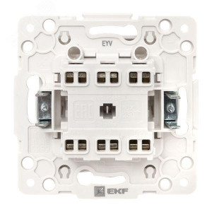 Переключатель проходной 2-кл. Стокгольм 10А винтов. клеммы механизм бел. PROxima EYV10-027-20