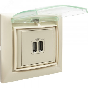 VALENA Розетка двойная USB слоновая кость 774170