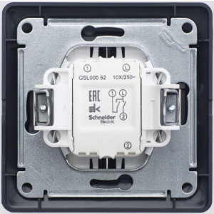 Выключатель 2-кл. СП Glossa 10А IP20 (сх. 5) 10AX в сборе шоколад. SE GSL000852