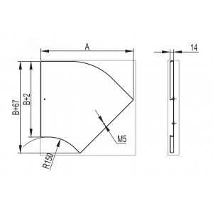Крышка на угол CPO 45 горизонтальный 45- осн.100 в комплекте с метизами и пластинами PTCE 38022K