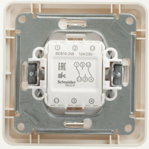 W59 2-клавишный ПЕРЕКЛЮЧАТЕЛЬ, 10АХ, в сборе, СЛОНОВАЯ КОСТЬ C3(5)_ VS610-256-28