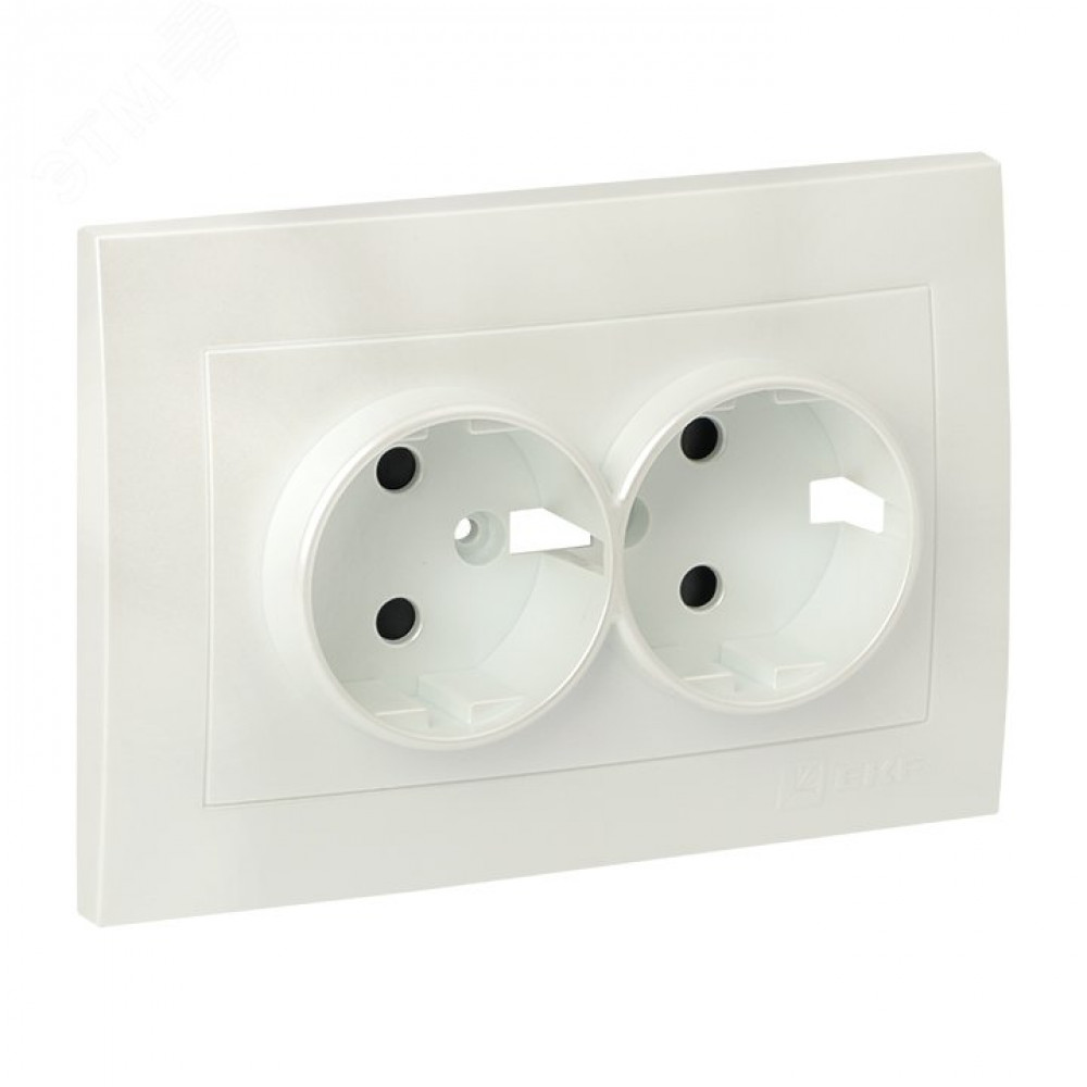 Изображение товара Валенсия лицевая панель розетки 2-местной 16А жемчуг PROxima
