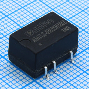 AM1LS-0305SH30JZ, DC/DC, 1Вт, вход 2.97…3.63В, выход 5В/0.02…0.2А, изоляция 3000В DC, КПД 82%, максимальная емкостная нагрузка не более 2400мкФ, для поверхностного монтажа, 13.2x11.4x7.25мм, -40…105°C, пластик