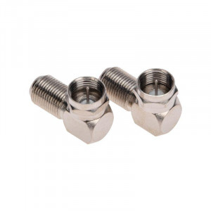 Переходник антенный, (штекер F - гнездо F), угловой, (5шт.) (пакет) 05-4203-4-9