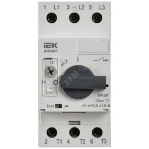Автоматический выключатель защиты двигателя ARMAT A1 GV2P 1-1,6А IEK AR-MPCB-A1B16