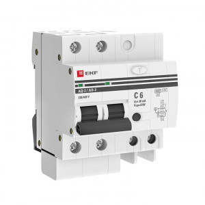 Дифференциальный автомат АД-2 6А/ 30мА (хар. C, AC, электронный) 4,5кА EKF PROxima