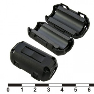 ZCAT2035-0930A-BK (BLACK), EMI фильтр, полукруглый феррит, внутр.9мм, корпус на защелке, 19,5*35*17,4мм, импеданс 50 Ом при 100 МГц