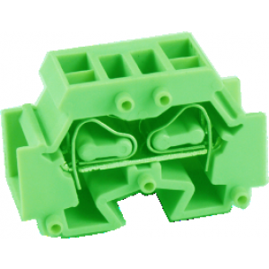 Проходная клемма (MINI) UJ2-4/2X2(GN), Проходная клемма, MINI, боковой подвод кабеля, 4 точки подключения, тип фиксации провода: пружинный, номинальное сечение: 4 мм кв., 32A, 500V, ширина: 12 мм, цвет: зеленый, тип монтажа: в зависимости от торцевой крышки