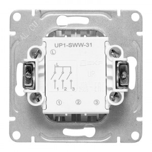 Механизм выключателя, тр-хклавишный, белый Эпика EKF UP1-SWW-31