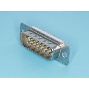 DBB-15M, Разъем 15 контактов, вилка на плату, вертикальный