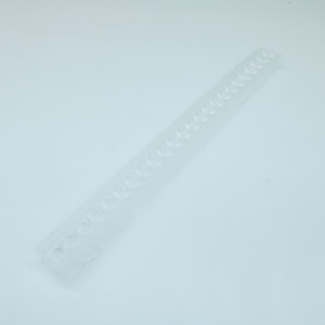 ASL280D26H24LED1560G, Линейная линза для светодиодов 2835/3030, эфф=88%, ~15°x60°, 280x26мм H:13,43мм, PMMA