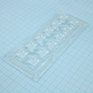 CS14263_HB-IP-2X6-WWW, Групповая линза 2x6 на 12 светодиодов LG Innotek серии  LEMWA33X, индустриальная диаграмма 98°, эфф=94%, 173x71,4x11,4mm