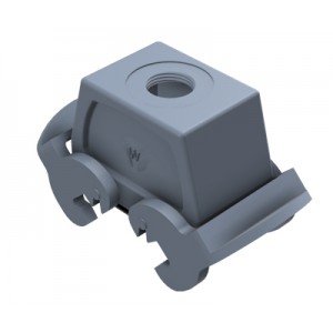 Крышка разъема 70.372.1035.1, Крышка разъема на кабель, типоразмер 10B, с уплотнителем, 1 отверстие с резьбой для кабельных вводов M20x1,5, с верхним расположением, с двумя защелками, материал корпуса: алюминиевый сплав