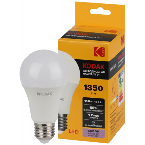 Лампочка светодиодная Kodak LED KODAK A60-15W-865-E27 E27 / Е27 15Вт груша холодный дневной свет(кр.1шт) [Б0057610]
