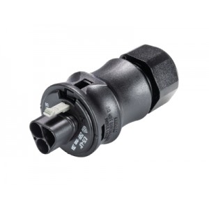 Соединитель RST20I2F S23ZR1 V  SW, Вилочный разъем на кабель диам. 6-10 мм, IP68(69k), 2 полюса, винтовая фиксация провода, номинальные характеристики: 250V, 20A,  цвет: черный, серия RST Classic