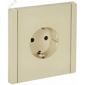 FORTE&PIANO Розетка 1-местная с заземлением без защитных шторок винтовое крепление 16А FP416 ваниль IEK FP-R11-16-K10