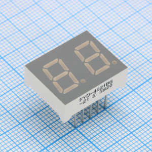 FYD-4021BG-21, 2-х разрядный индикатор 10,2мм/зеленый/570нм/14-18мкд/ОА