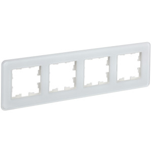 BRITE Рамка 4-мест. РУ-4-2-Бр стекло бел. RE BR-M42-G-41-K01