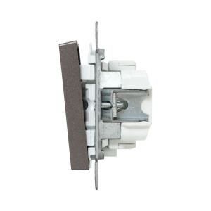 Механизм выключателя, одноклавишный, с подсветкой, мокко Эпика EKF UP1-SWM-14