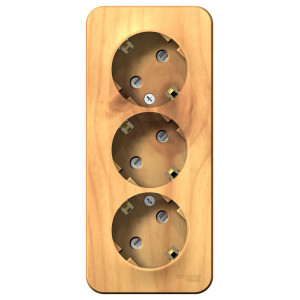 Розетка 3-м ОП Blanca 16А IP20 250В с заземл. защ. шторки с изолир. пластиной ясень SE BLNRA011315