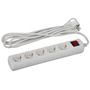 Удлинитель 5х5м с заземл. 16А IP20 U-5es-5m-3х1 ПВС 3х1 с выкл. Б0028383